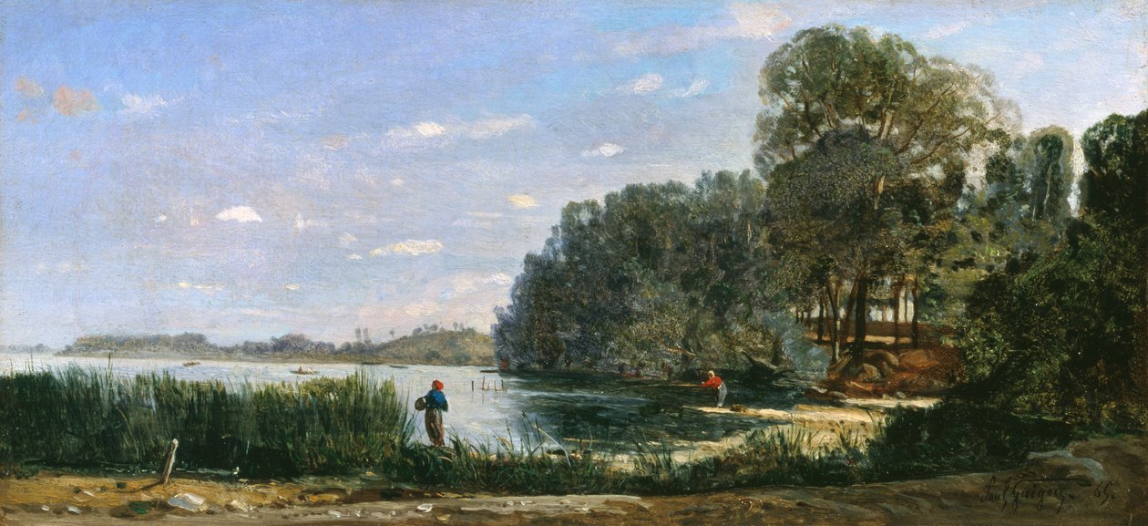 Os bancos do Sena em St.-Ouen, 1865 de Paul Camille Guigou