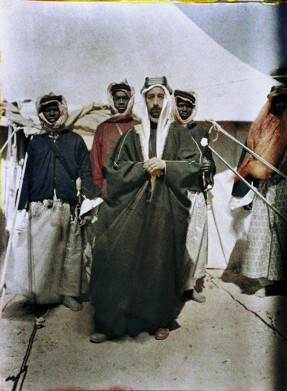 Faisal I do Iraque, Oriente Médio, 1917 (autocrômico) de Paul Castelnau