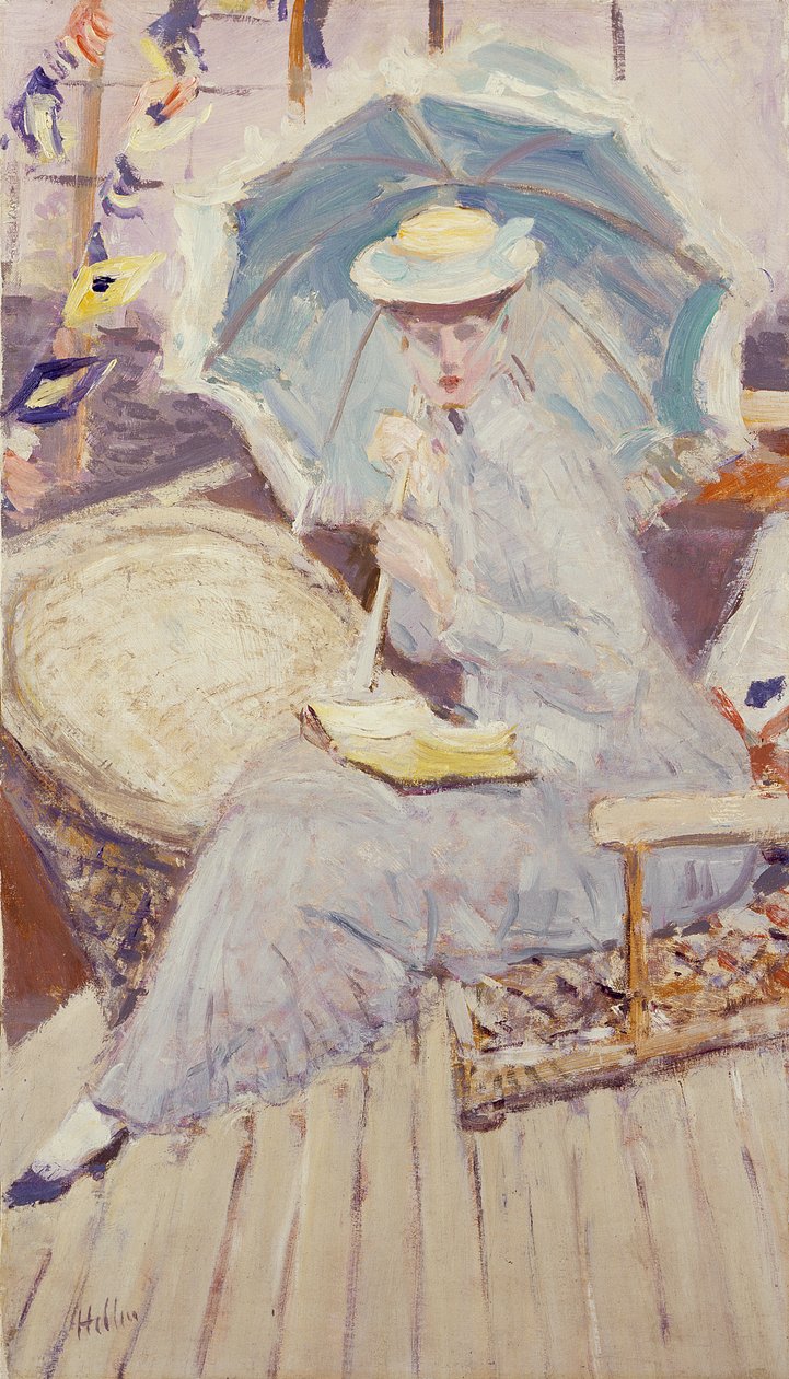 Retrato de Miss Stuart Taylor a bordo do iate Etoile de Paul Cesar Helleu