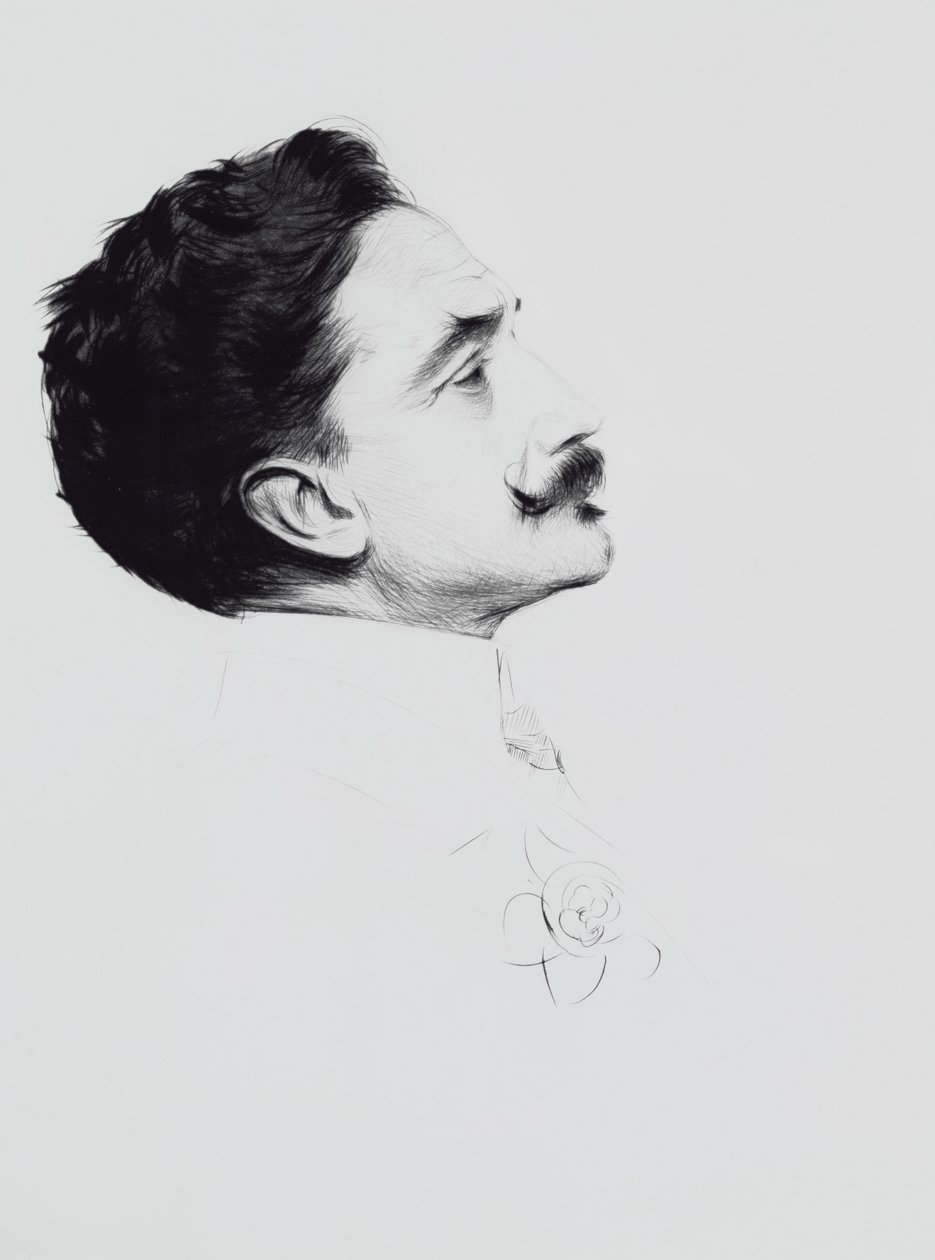 Retrato de Robert de Montesquiou (1855-1921) (ponto de seca no papel) de Paul Cesar Helleu