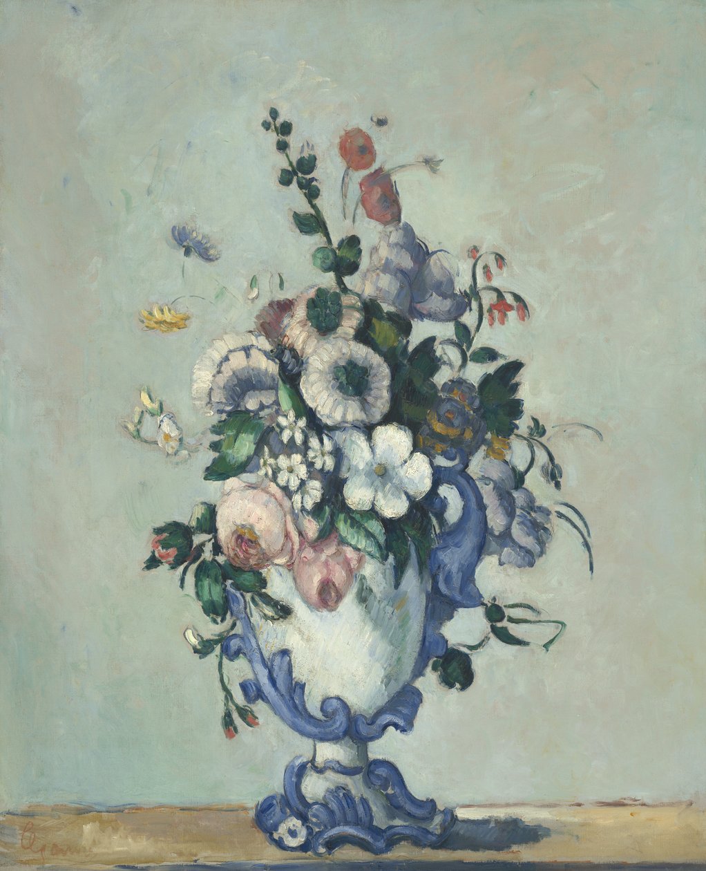 Flores em um vaso rococó, c.1876 de Paul Cézanne