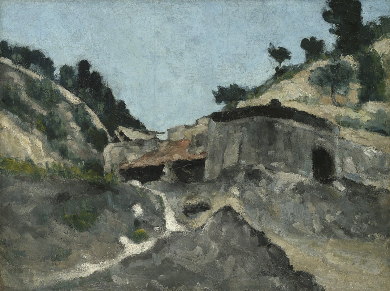 Paisagem com moinho de água, c.1871 de Paul Cézanne