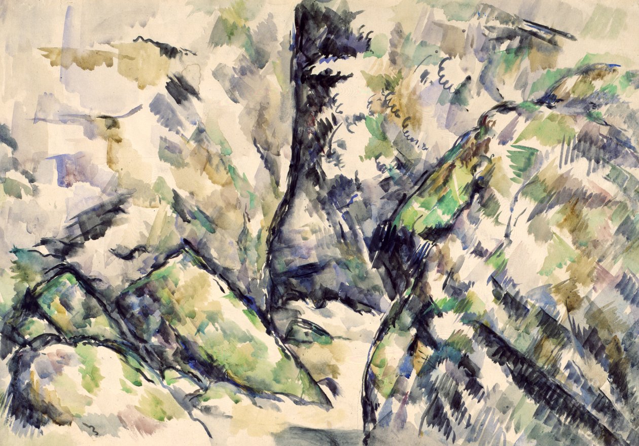 Trilha rochosa de Paul Cézanne