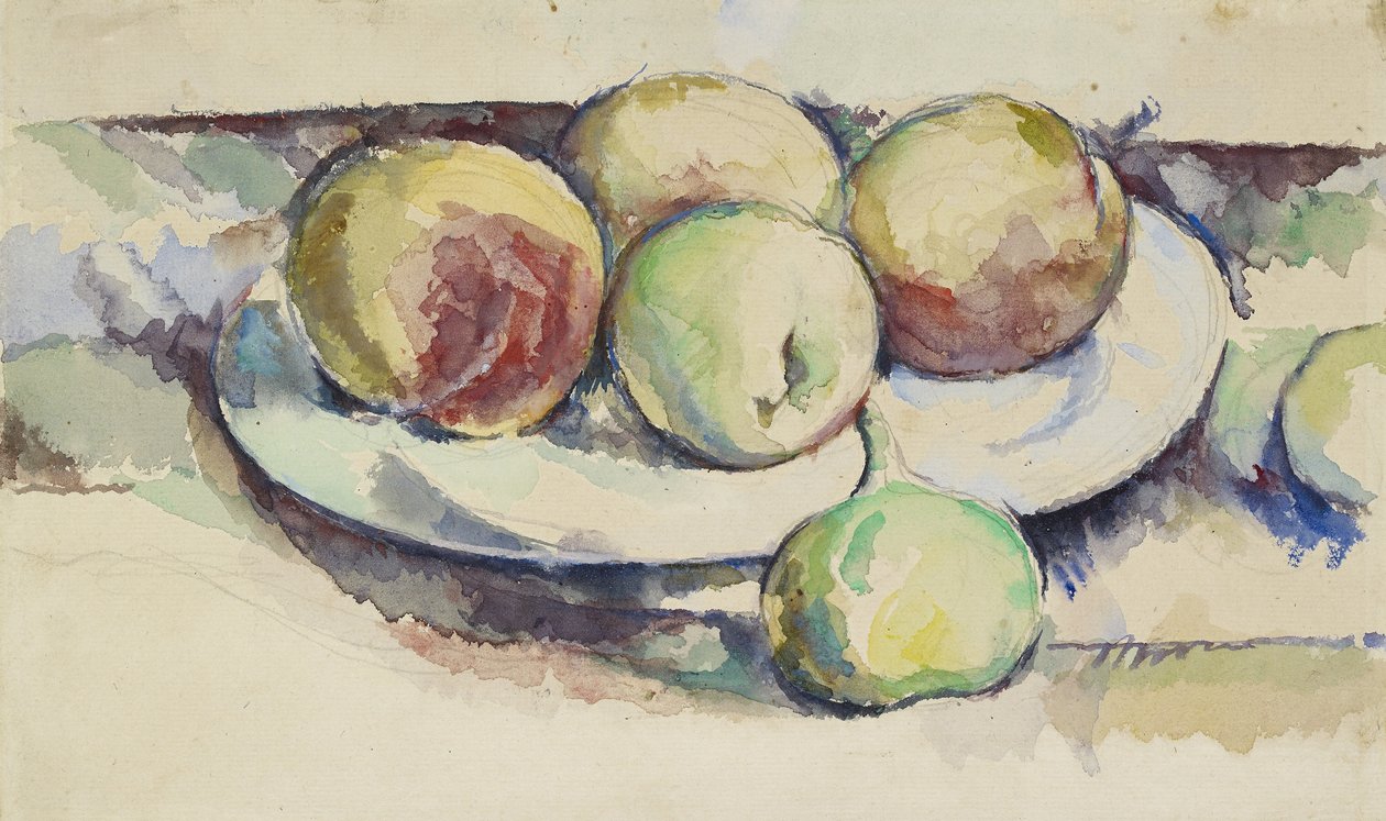 Ainda vida de pêssegos e figos, do século XIX de Paul Cézanne