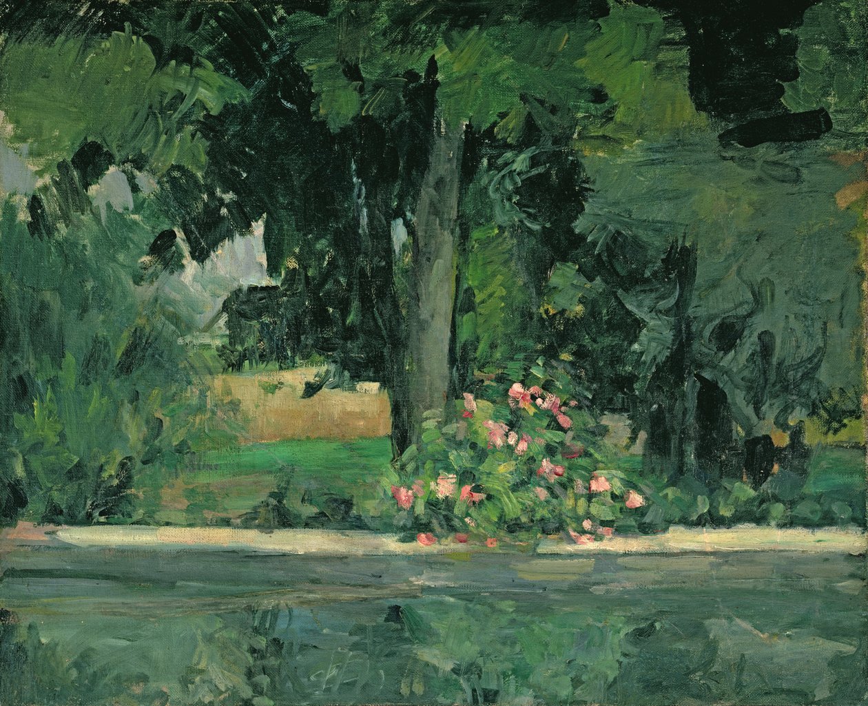 O lago em Jas de Bouffan, c.1873-76 de Paul Cézanne