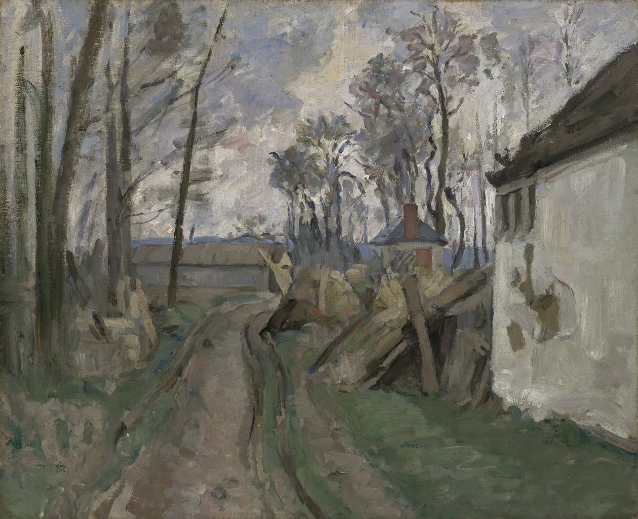 Uma estrada da vila perto de Auvers, 1872-73 de Paul Cézanne