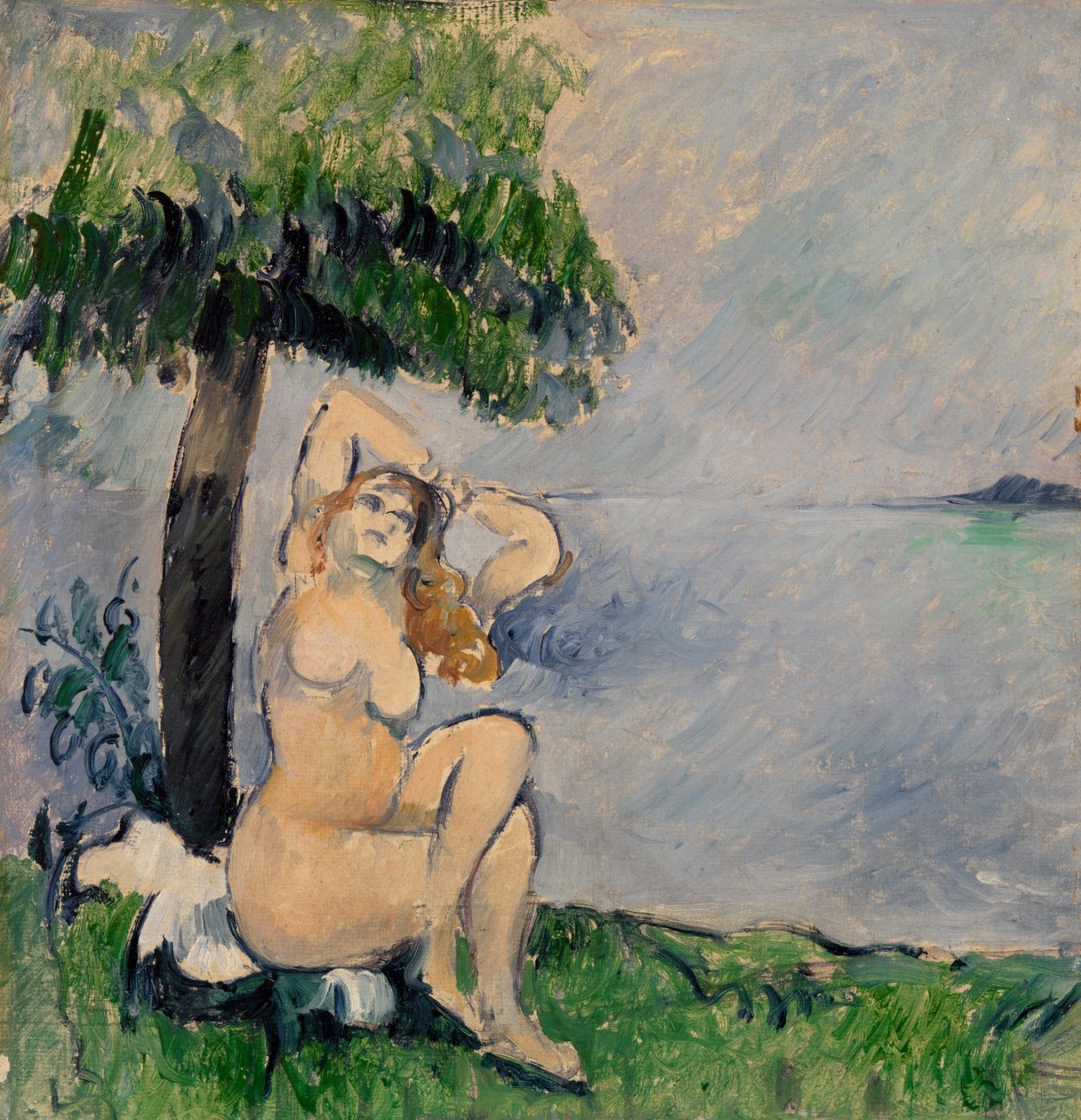 Banhista à beira-mar, c.1875 de Paul Cézanne