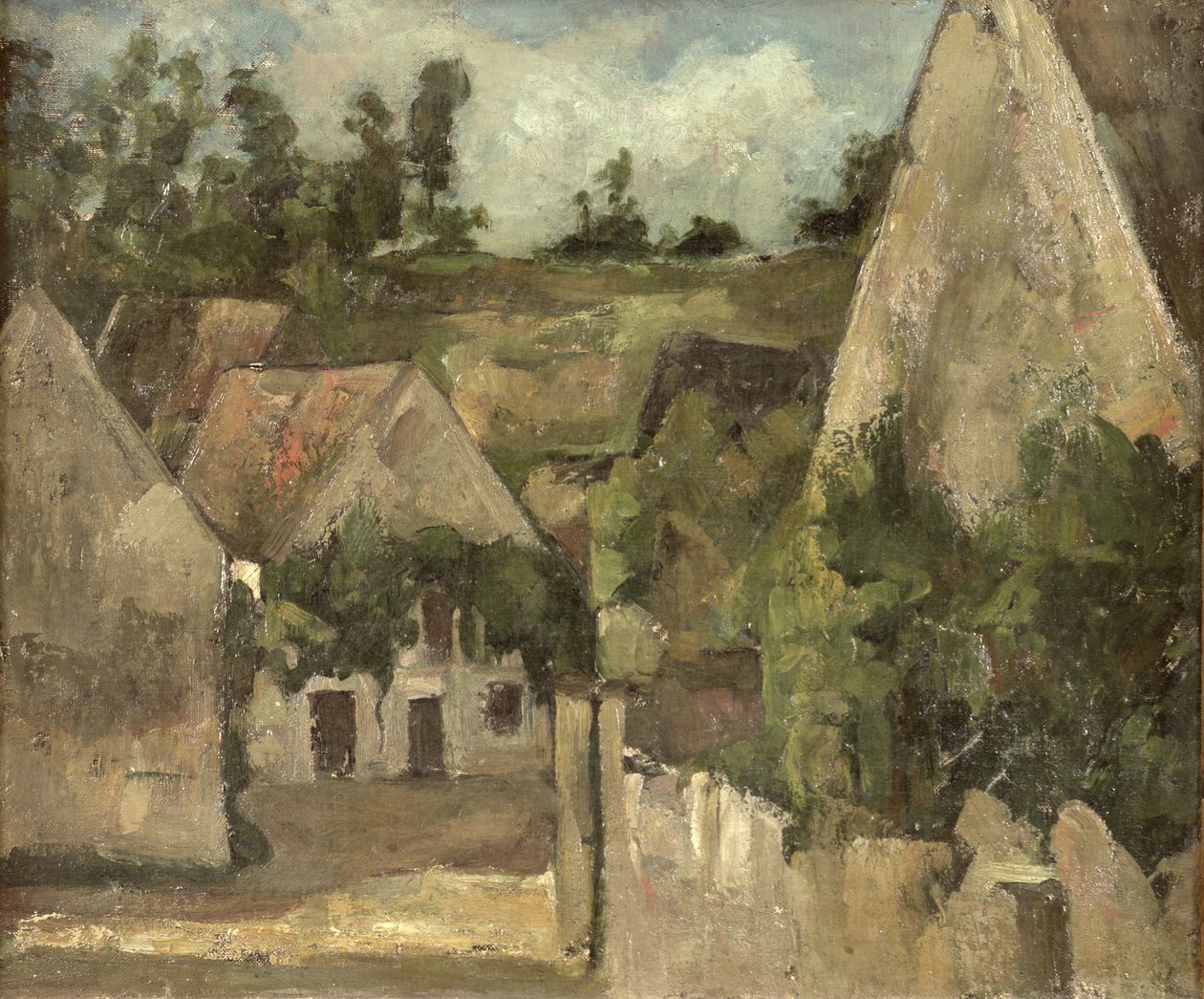 Encruzilhada na Rue Remy, Auvers, c.1872 de Paul Cézanne