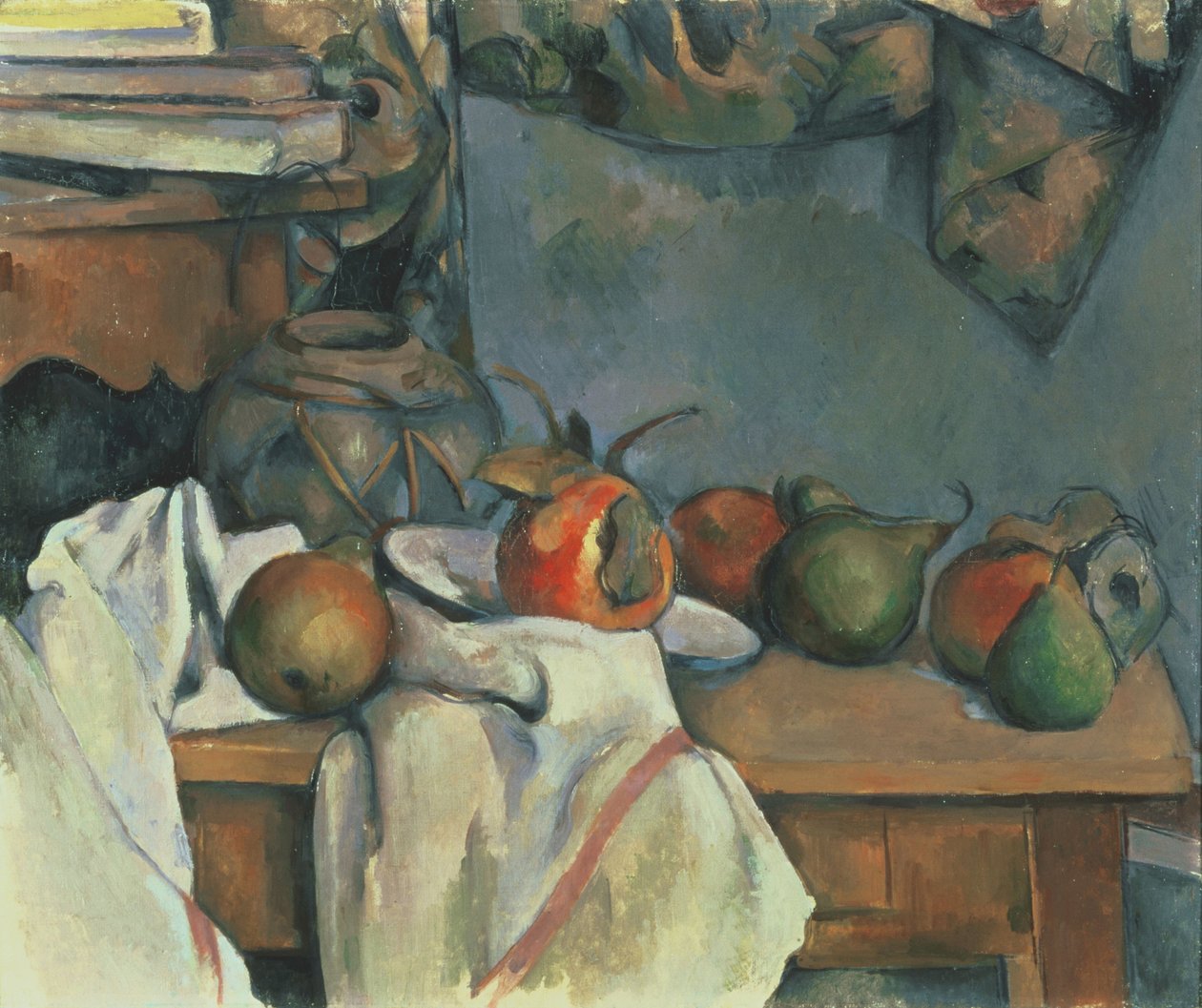 Panela de gengibre com romã e peras de Paul Cézanne