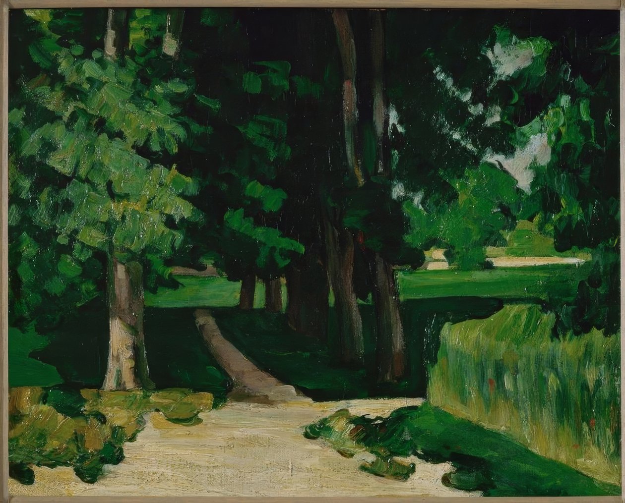 O beco castanho em Jas de Bouffan de Paul Cézanne