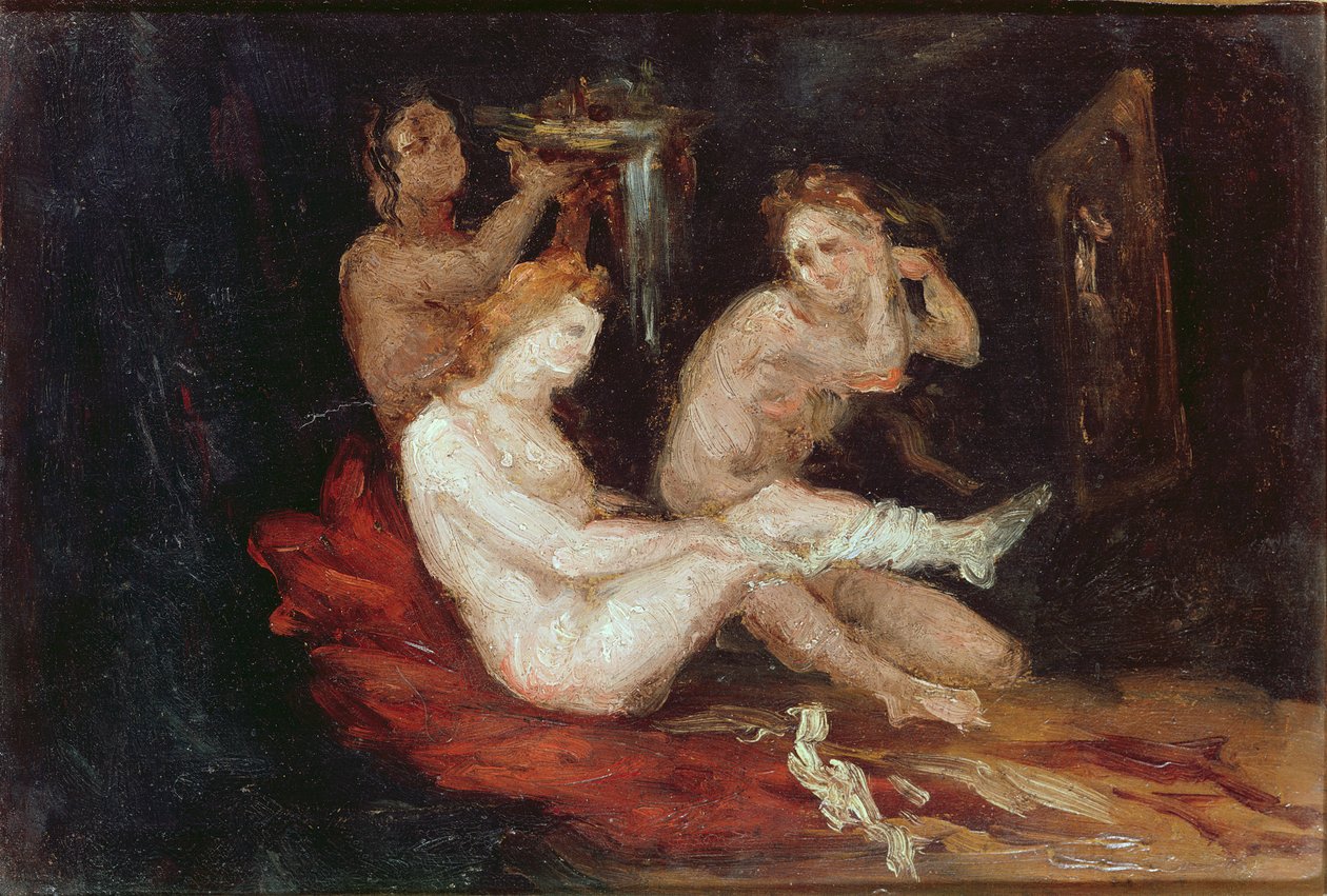 La toilette (Senhoras se vestindo), 1864-68 de Paul Cézanne