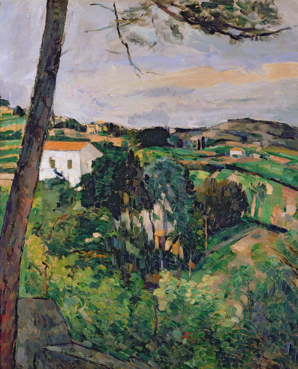 Paisagem com telhado vermelho ou o pinheiro na Estaque, 1875-76 (ver também 287551) de Paul Cézanne