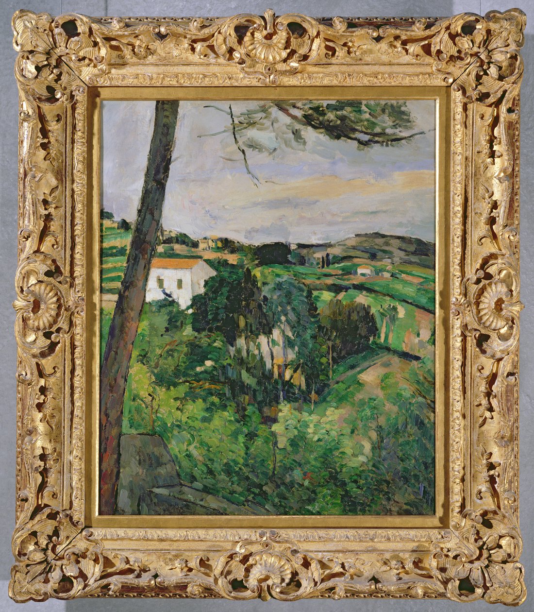 Paisagem com telhado vermelho ou o pinheiro na Estaque, 1875-76 (ver também 393803) de Paul Cézanne