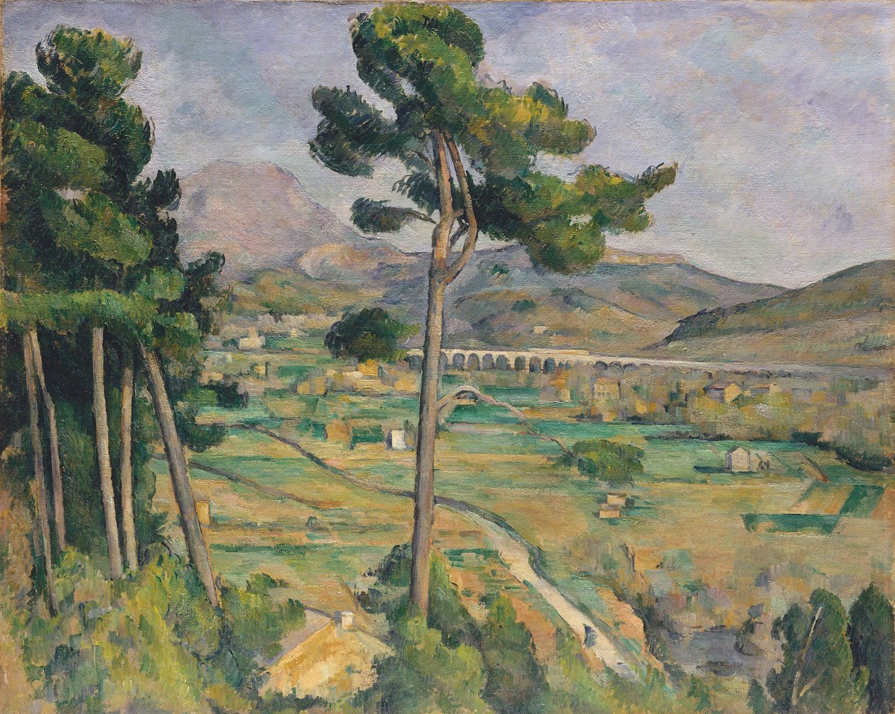 Paisagem com viaduto: Montagne Sainte-Victoire, c.1885-87 de Paul Cézanne