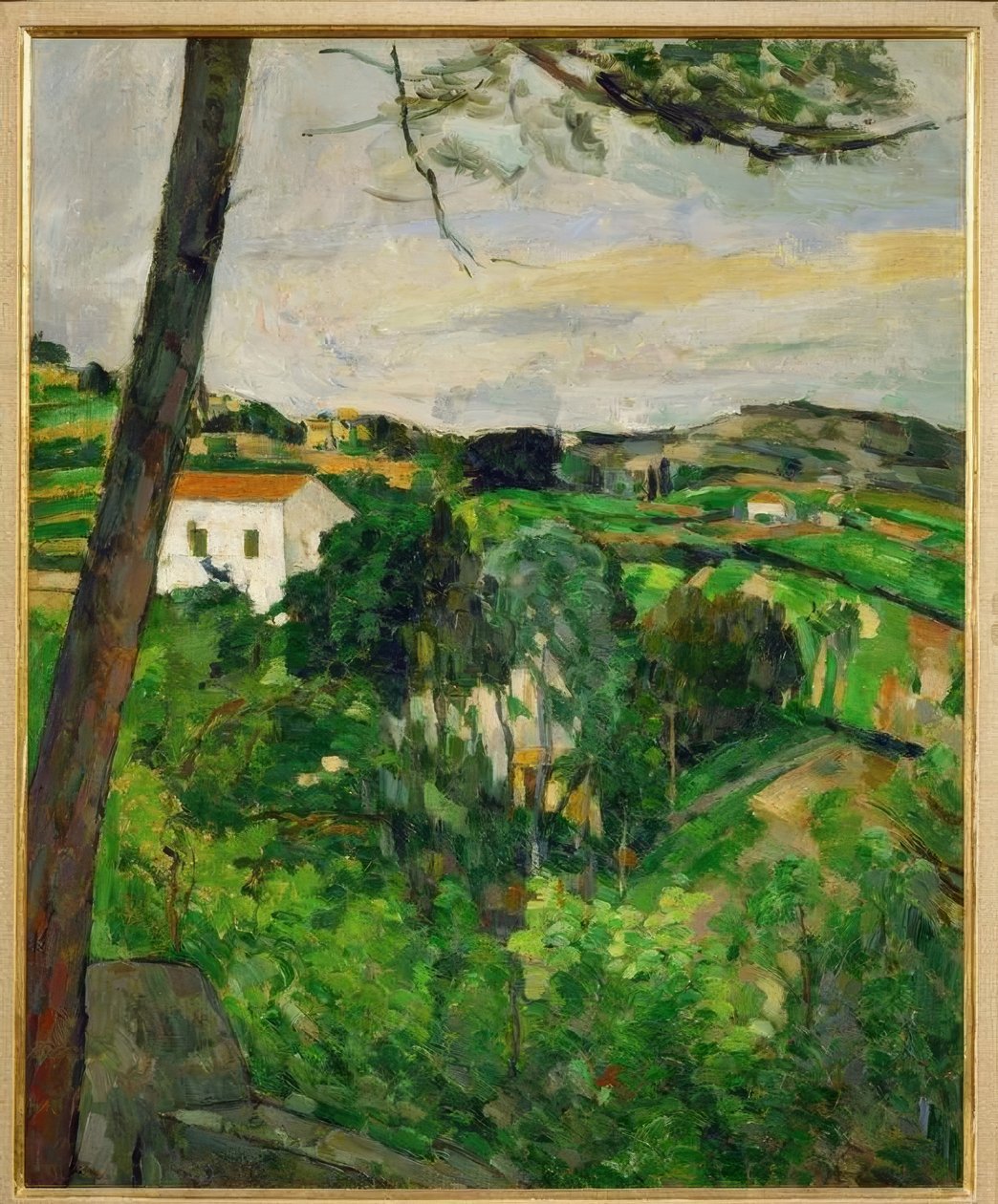 Estaque Pine (paisagem com telhado vermelho de Paul Cézanne