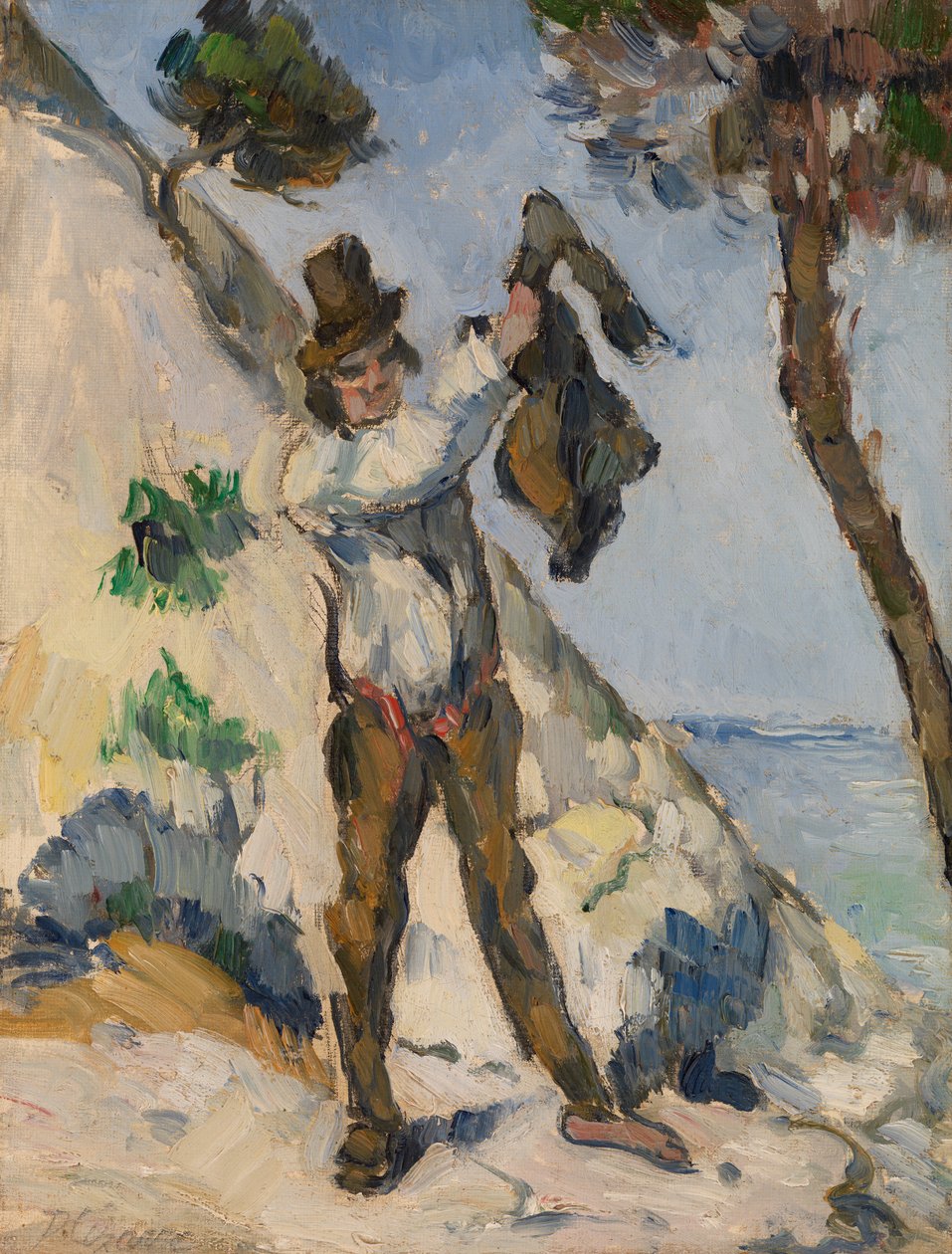 Homem com um colete, c.1873 de Paul Cézanne