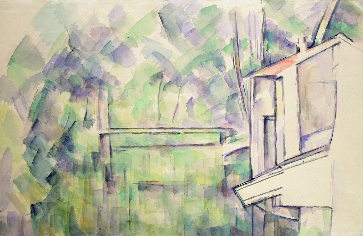 Moinho no rio, 1900 de Paul Cézanne