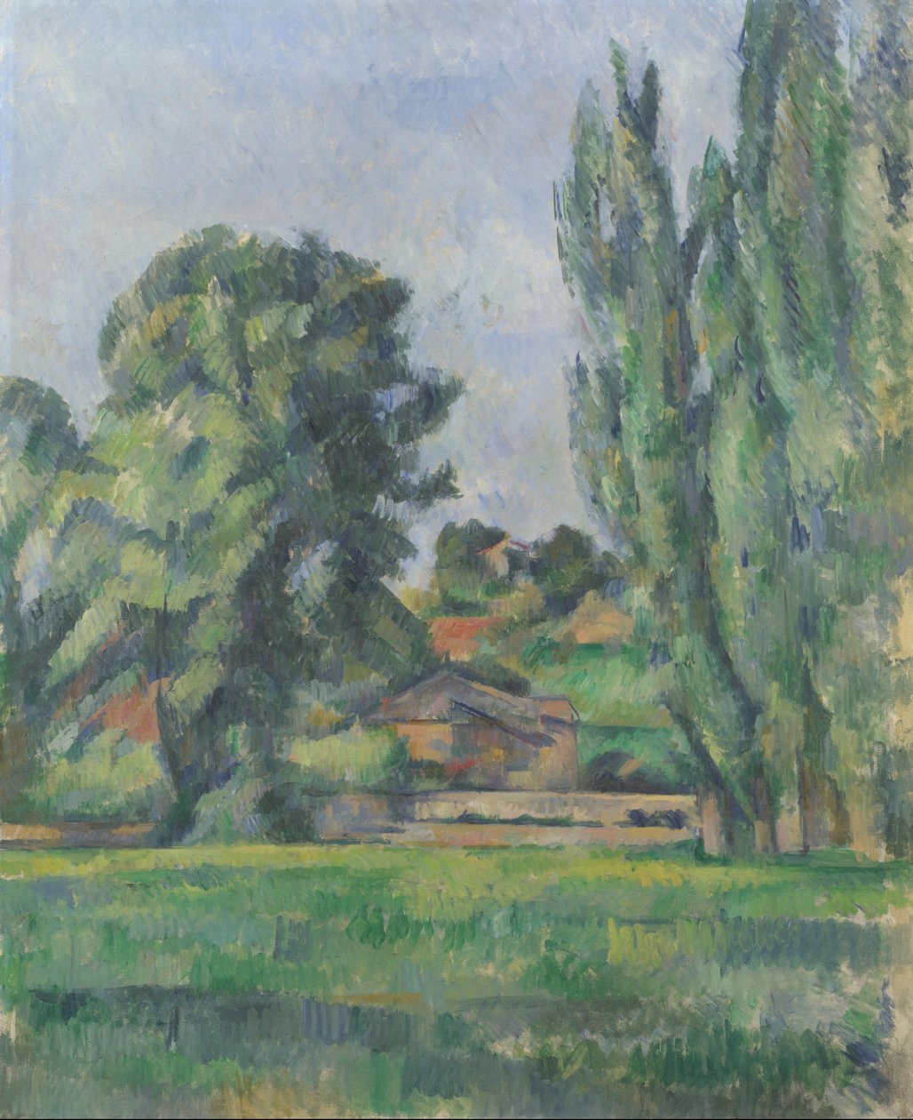 Paisagem com álamos de Paul Cézanne