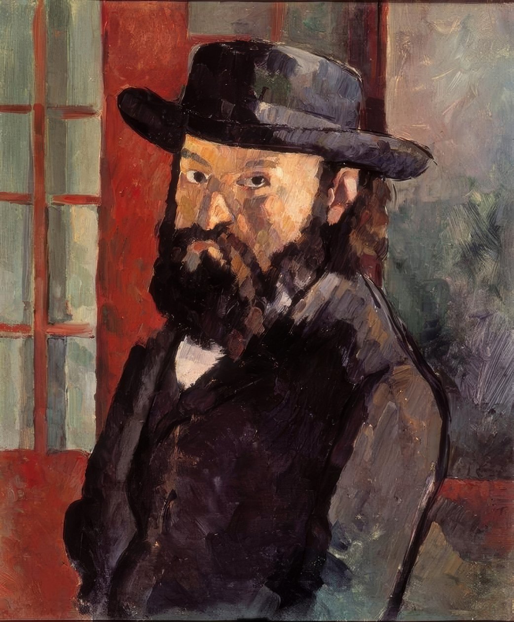 Retrato de Cézanne em um chapéu de feltro de Paul Cézanne