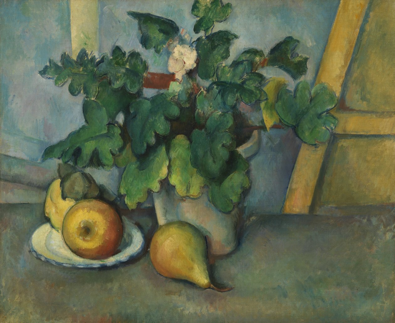 Pote de flores e peras, c.1888-90 de Paul Cézanne