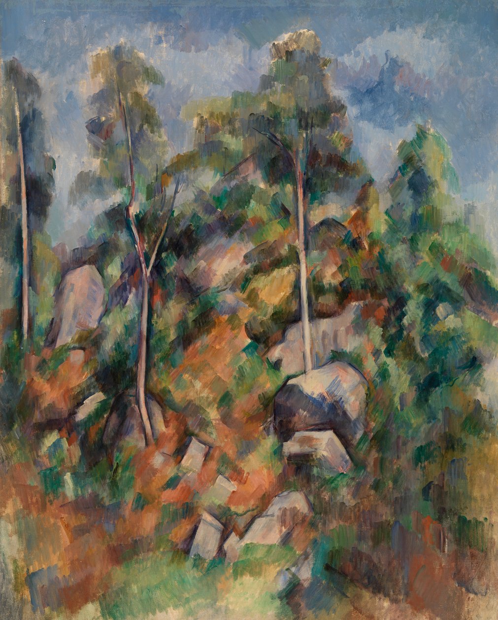 Rochas e Árvores, c.1904 de Paul Cézanne