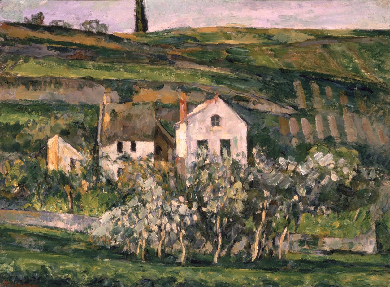 Casas Pequenas em Auvers, c.1873-74 de Paul Cézanne