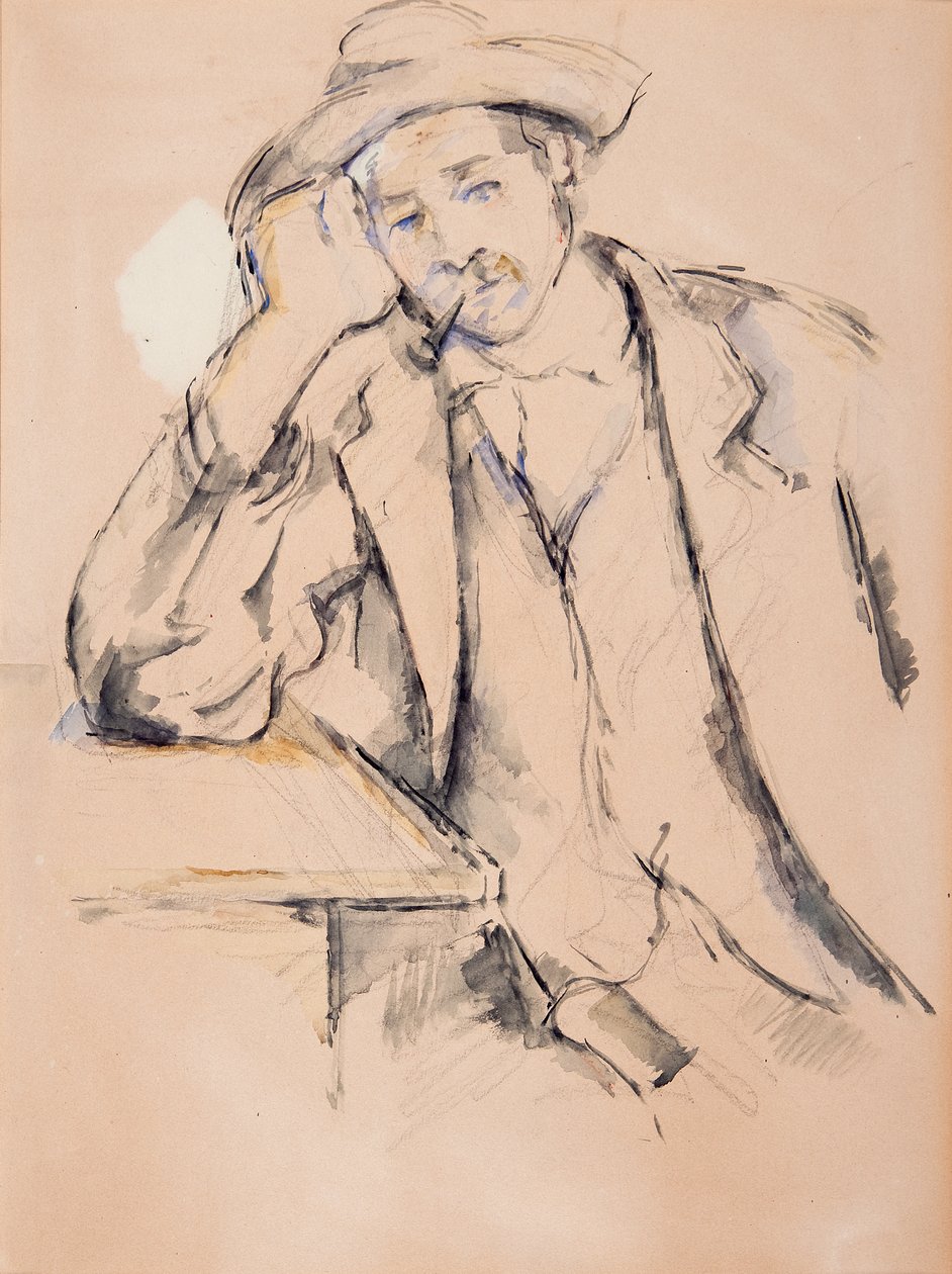 Fumador (wc no papel) (ver também 112378) de Paul Cézanne