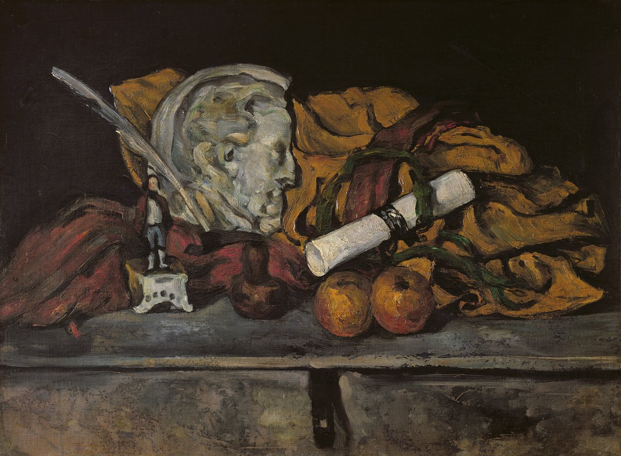 Ainda vida dos acessórios do artista, 1872 de Paul Cézanne