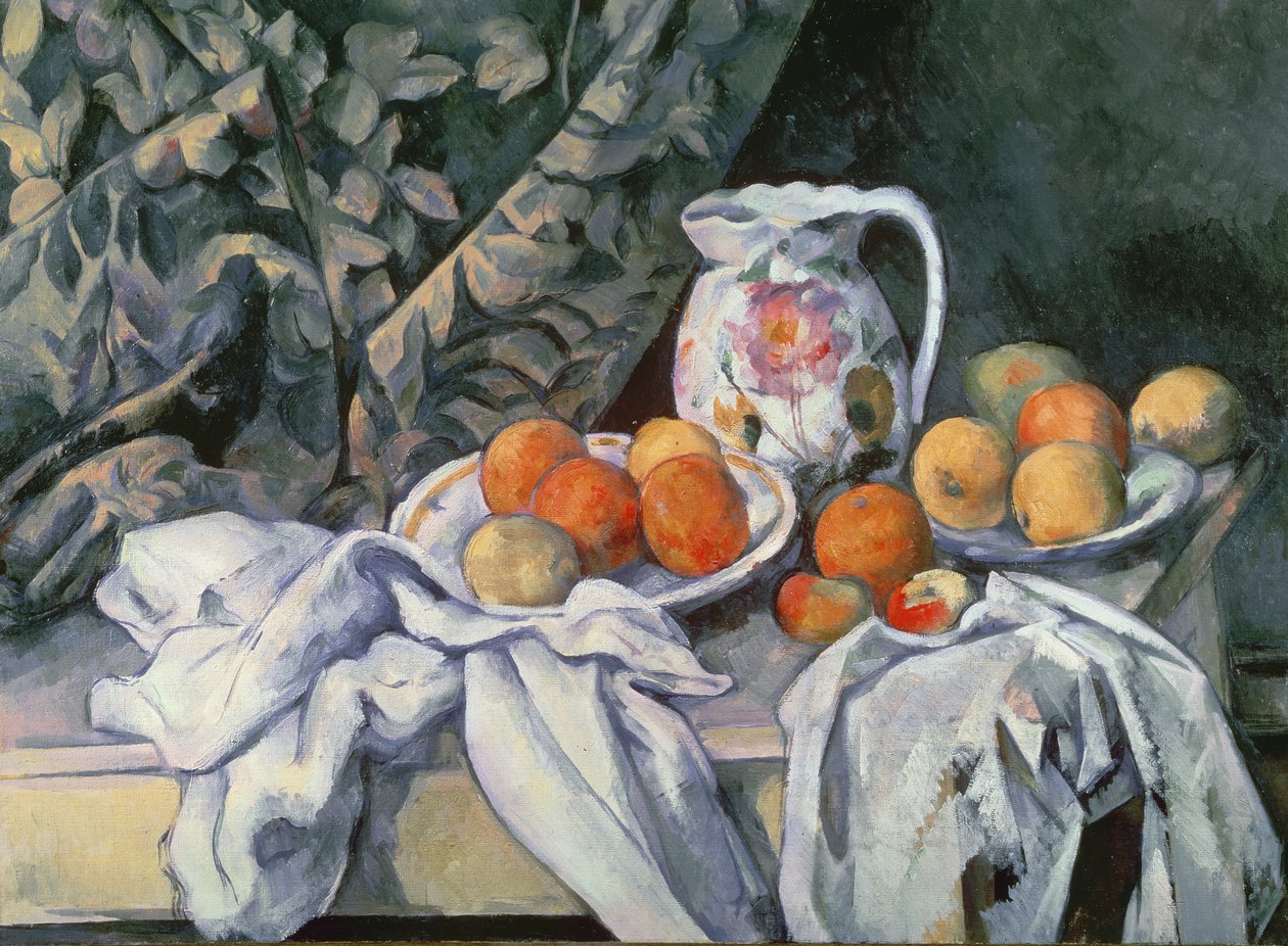 Ainda vida com cortinas, c.1899 de Paul Cézanne