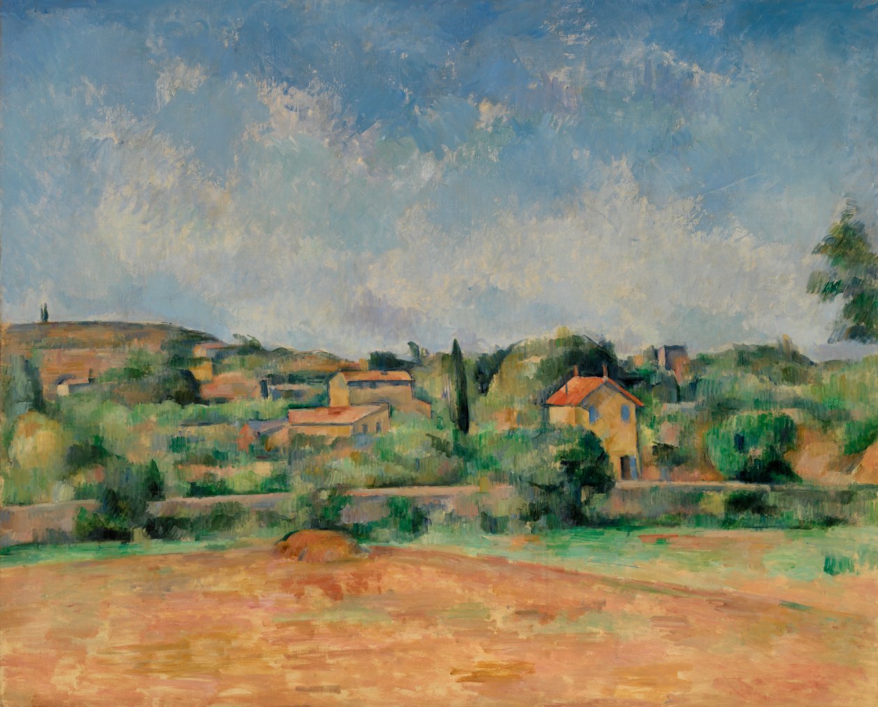 A planície de Bellevue, ou a terra vermelha, 1890-92 de Paul Cézanne