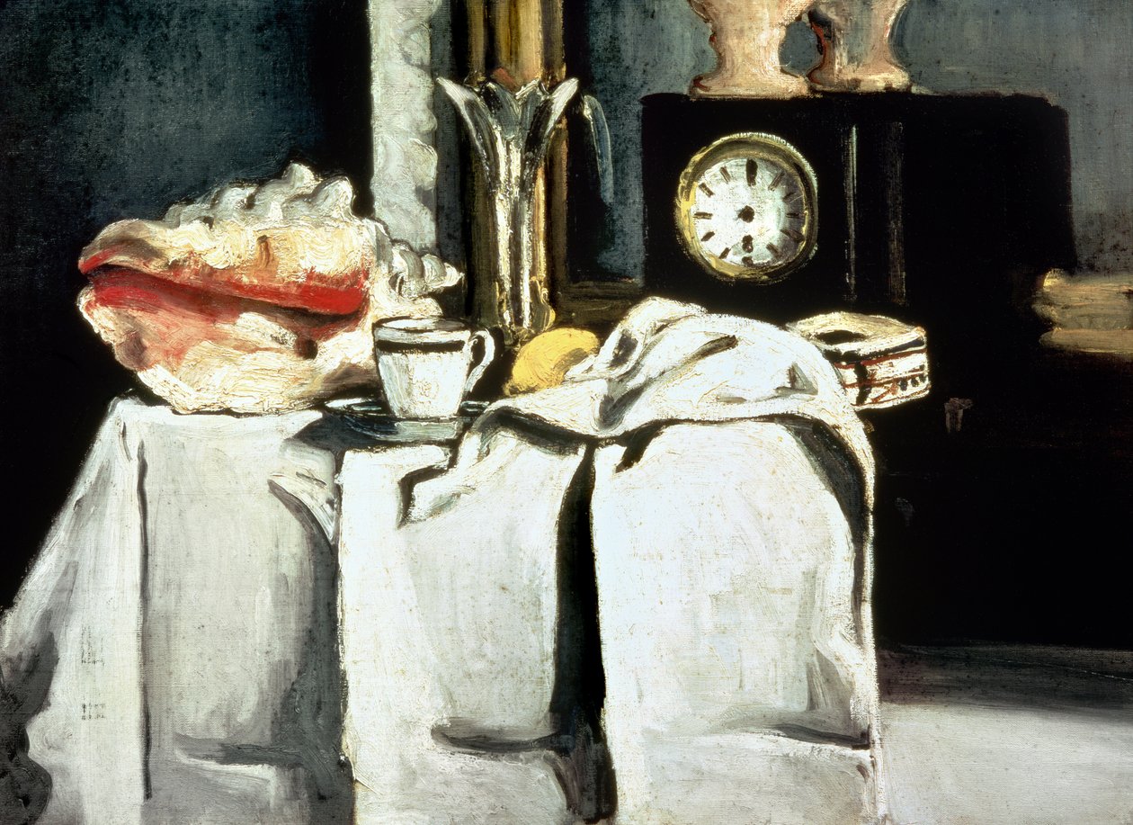 O relógio de mármore preto, c.1870 de Paul Cézanne