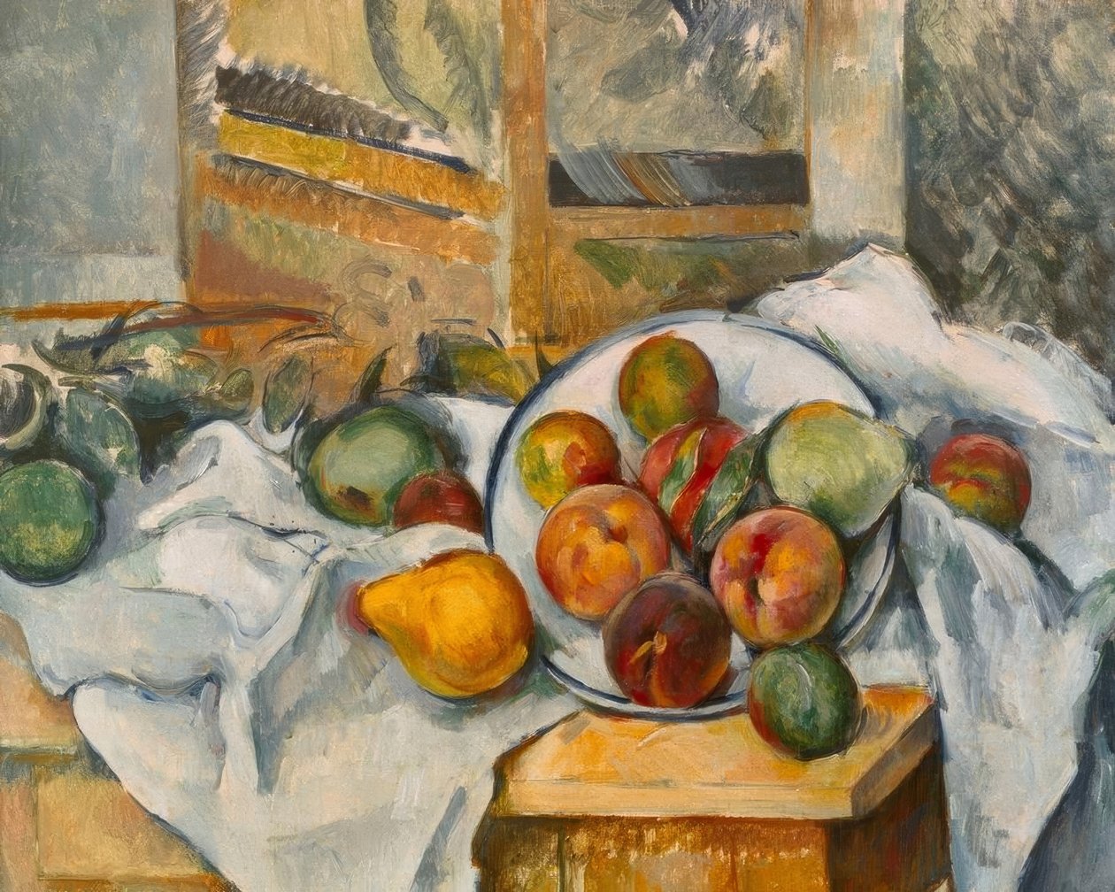 Um canto da mesa de Paul Cézanne