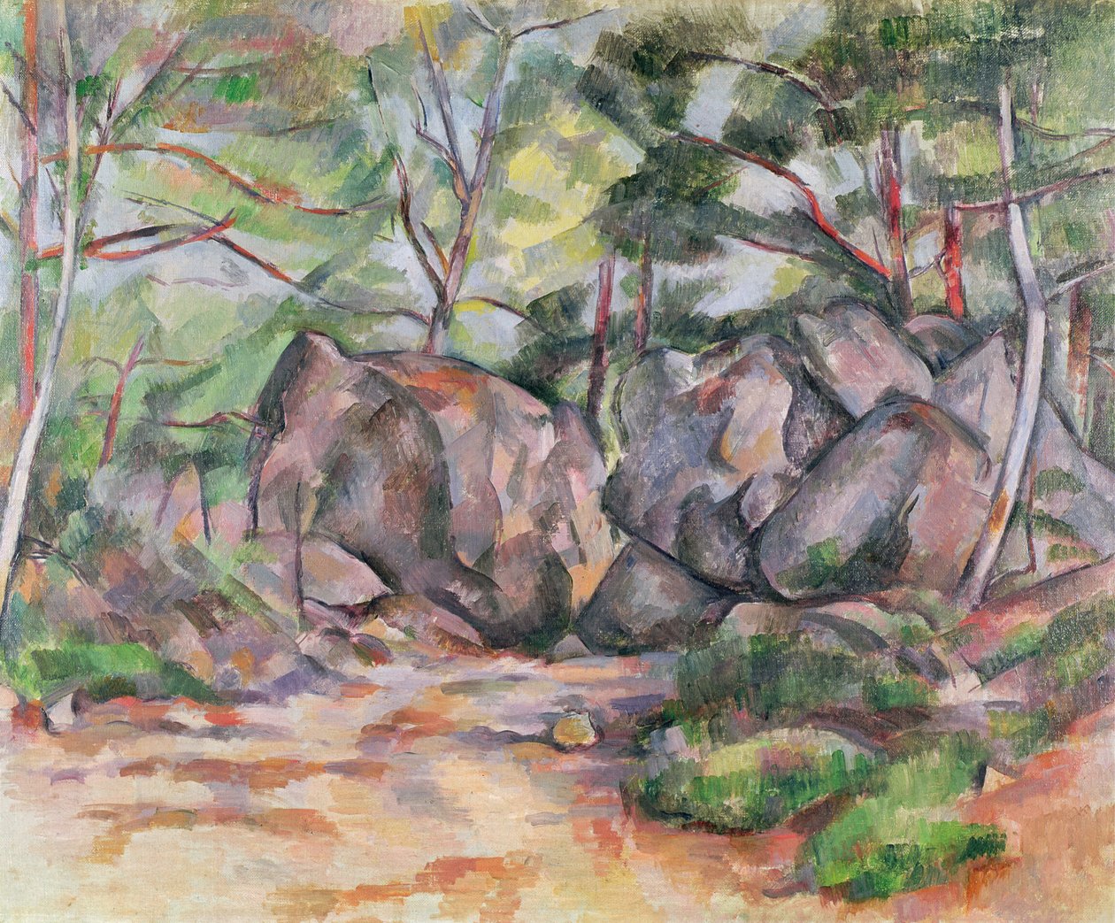 Bosque com pedregulhos, 1893 de Paul Cézanne
