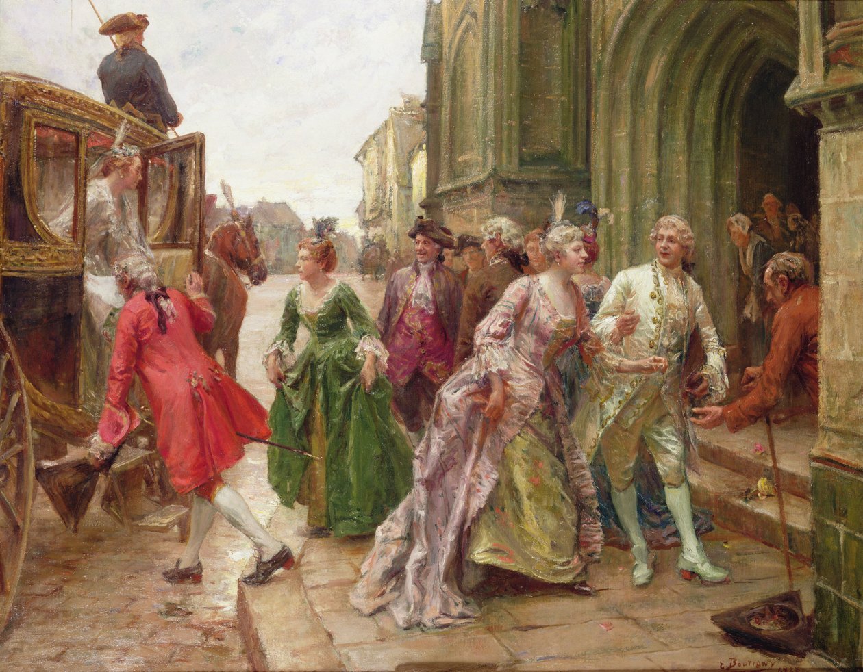 Chegada para o casamento de Paul Émile Boutigny
