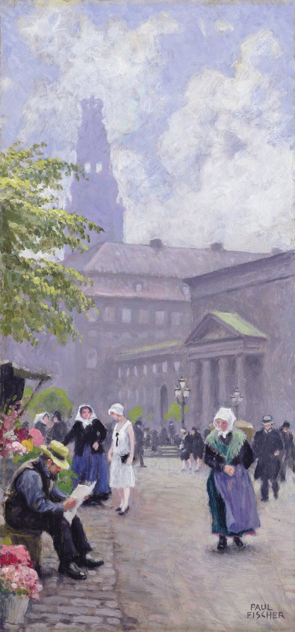 O vendedor de flores de Paul Fischer