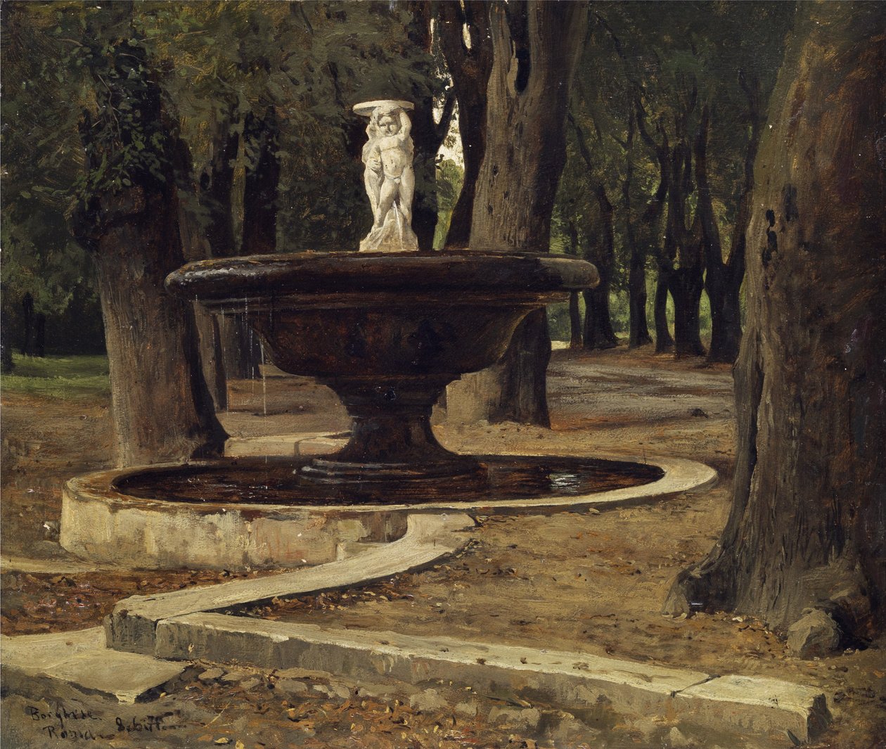 Fonte no parque da Villa Borghese em Roma de Paul Flickel