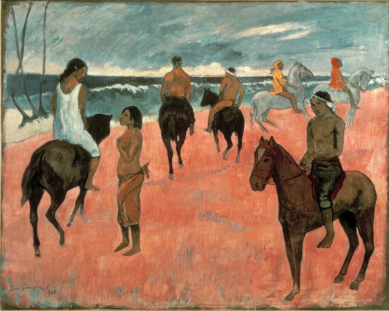 Cavaleiros na praia de Paul Gauguin