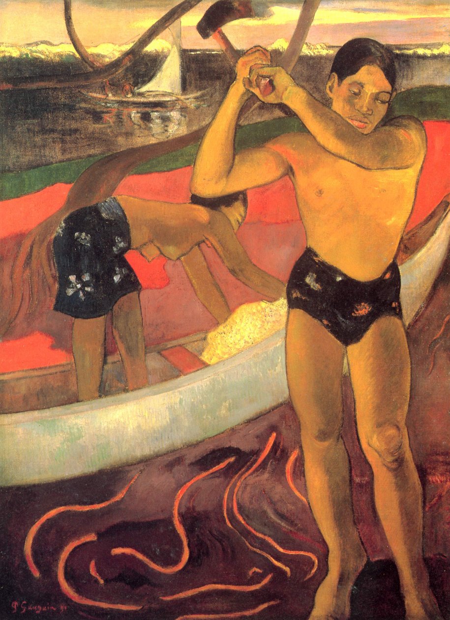 O homem com o machado de Paul Gauguin