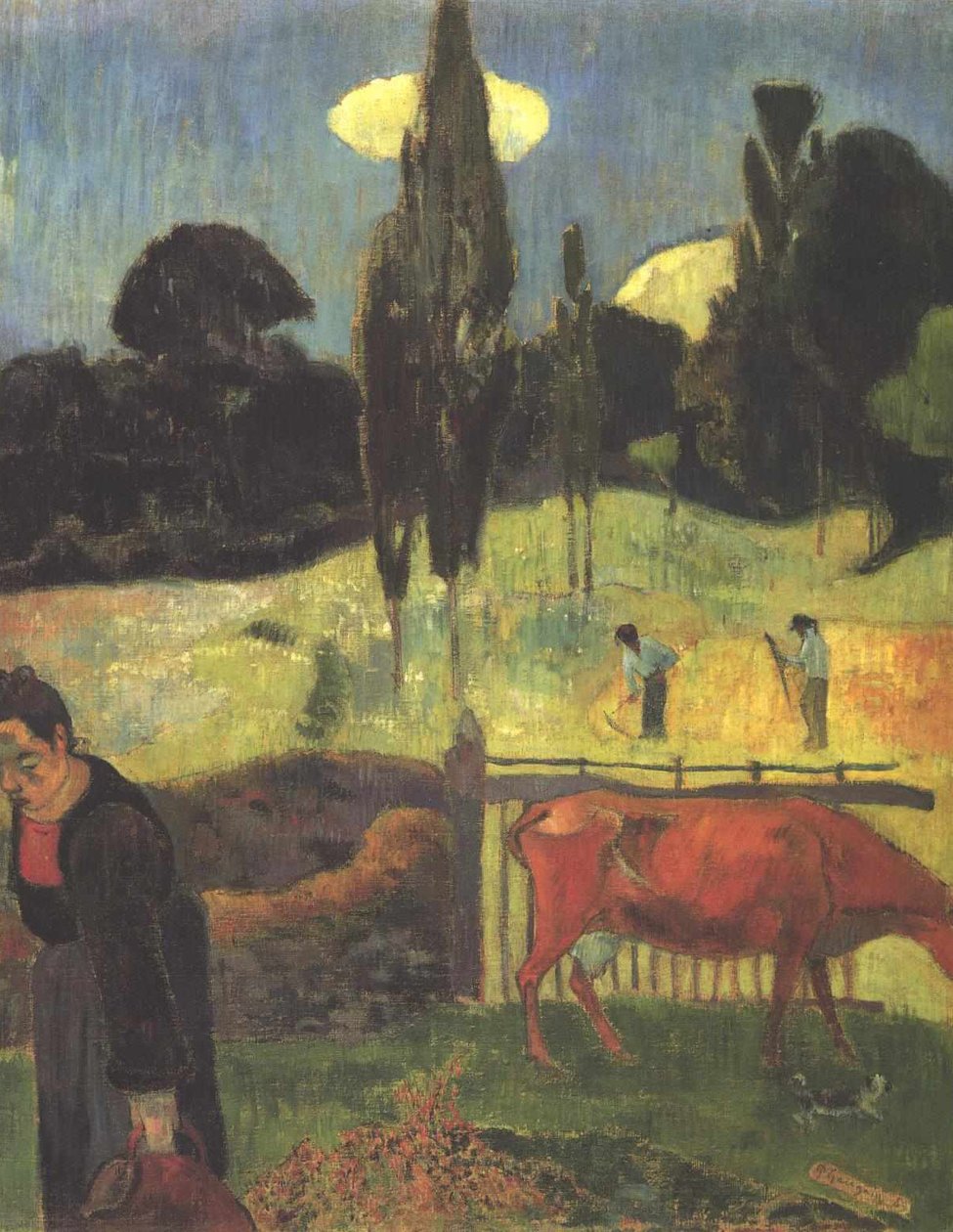 A vaca vermelha de Paul Gauguin
