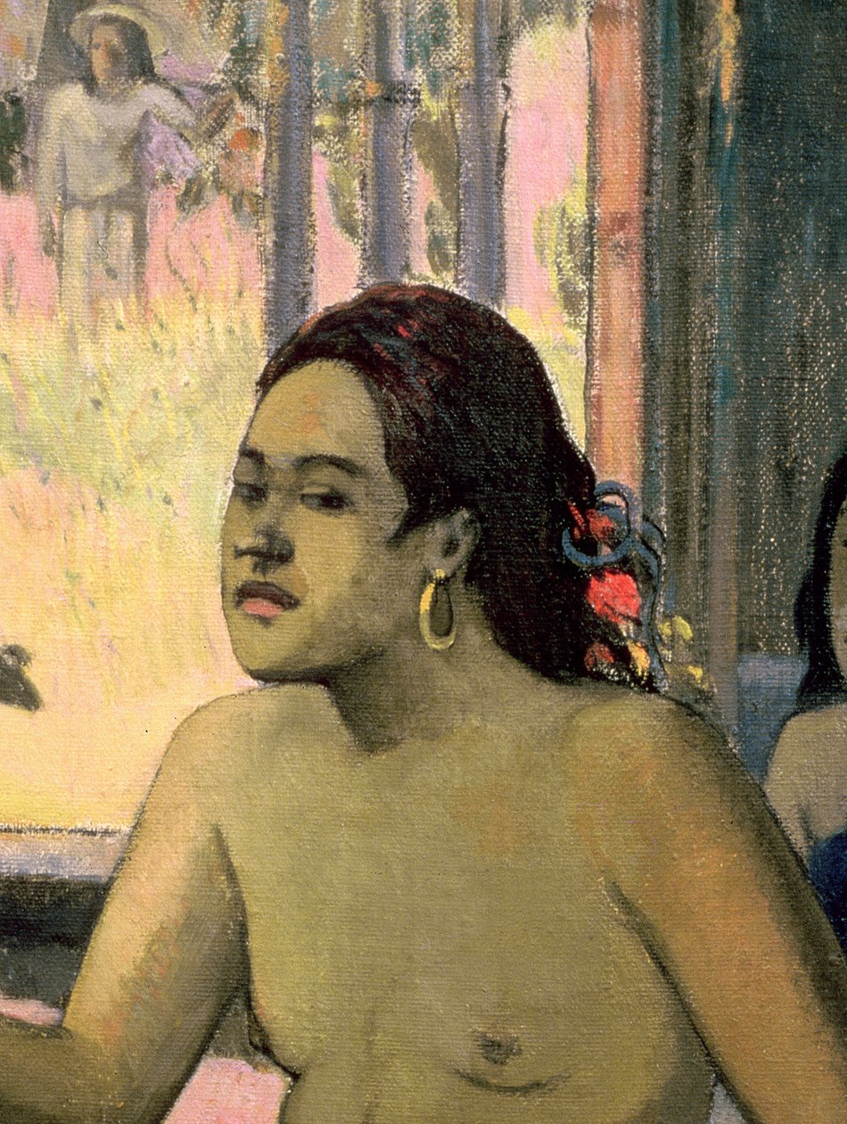 Exercício ou taitianos em uma sala, 1896 (detalhe de 47617) de Paul Gauguin