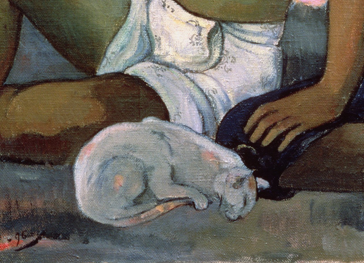 Exercício ou taitianos em uma sala, 1896 (detalhe de 47617) de Paul Gauguin