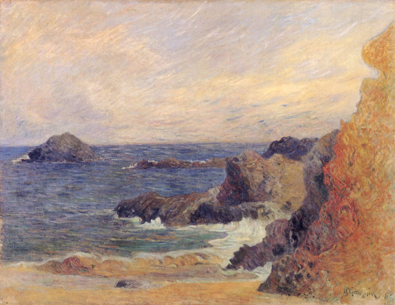 Costa do mar rochoso de Paul Gauguin