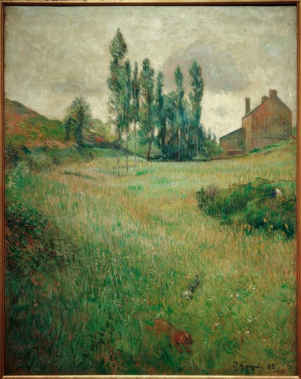 Cães em um prado de Paul Gauguin