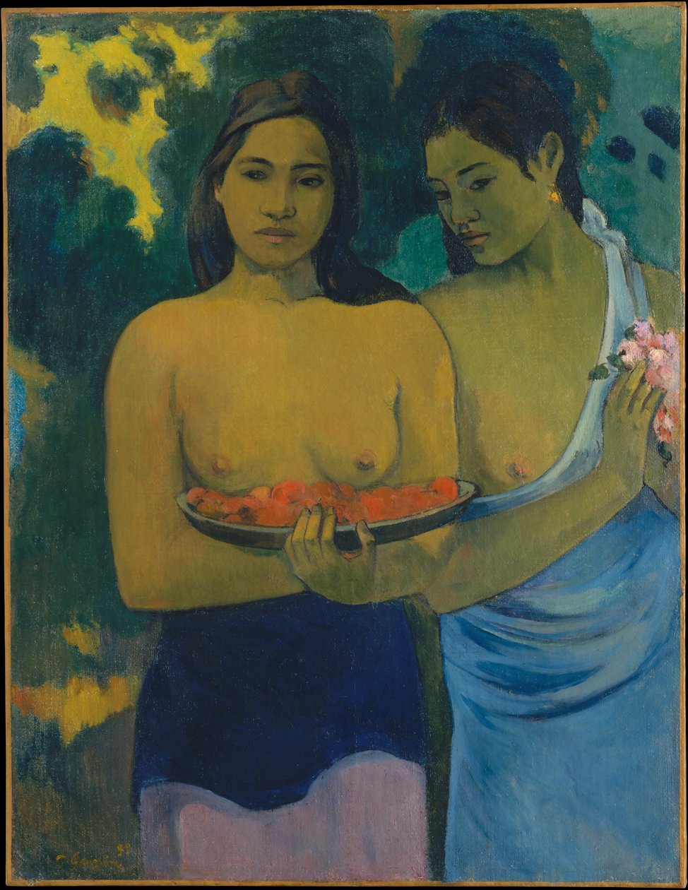 Seios com flores vermelhas de Paul Gauguin
