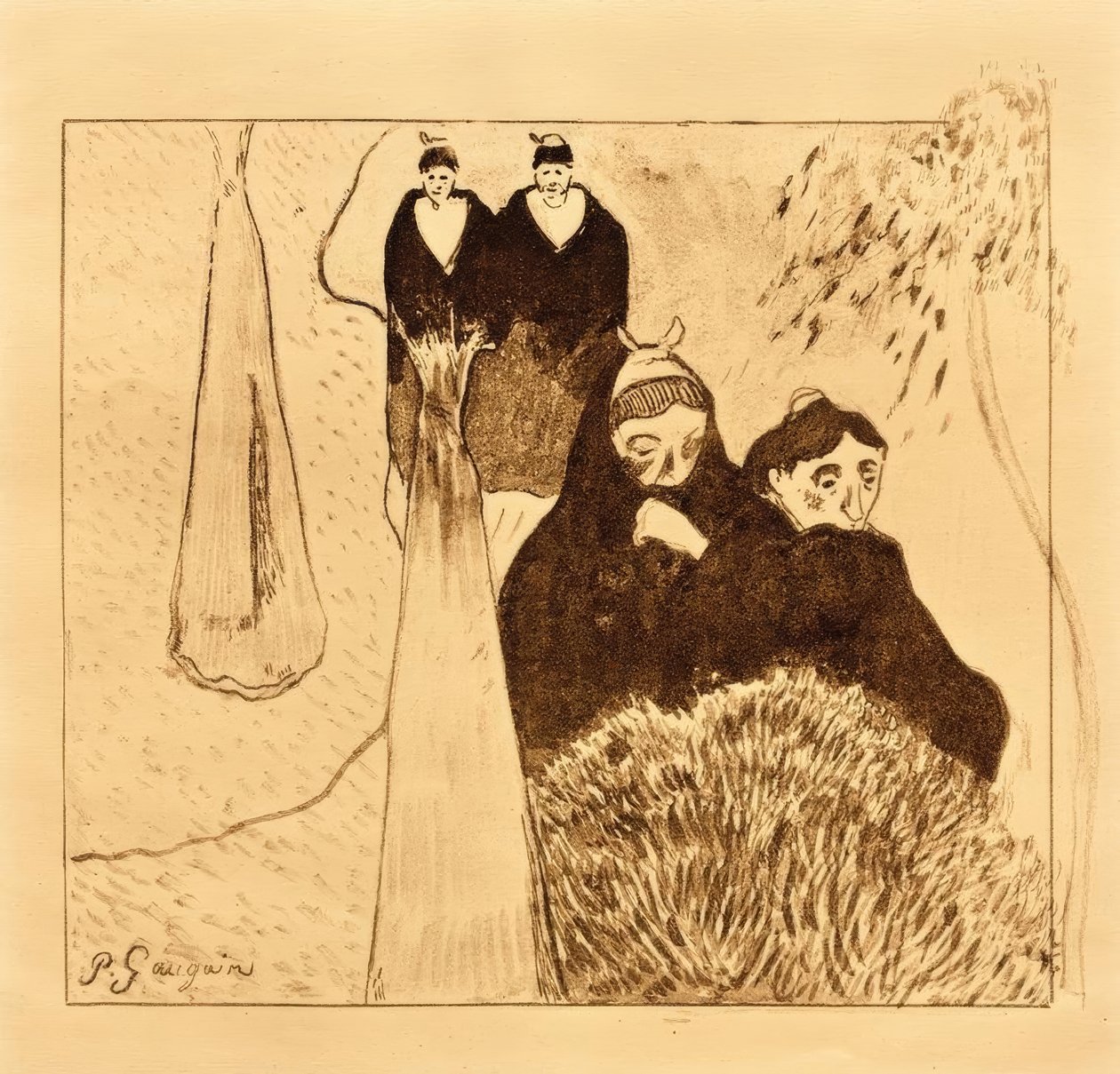 As meninas mais velhas (Arles) de Paul Gauguin