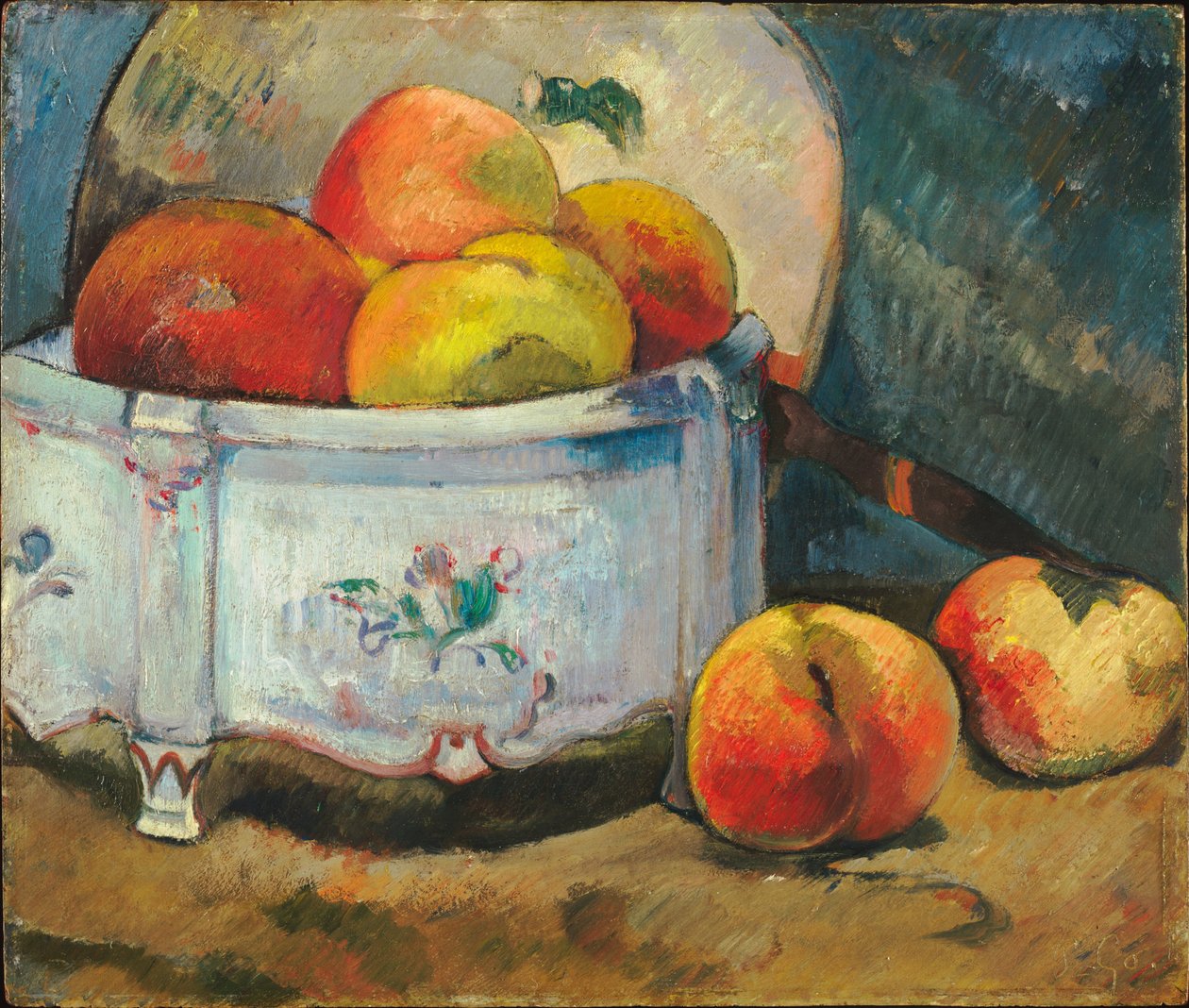 Ainda vida com pêssegos de Paul Gauguin