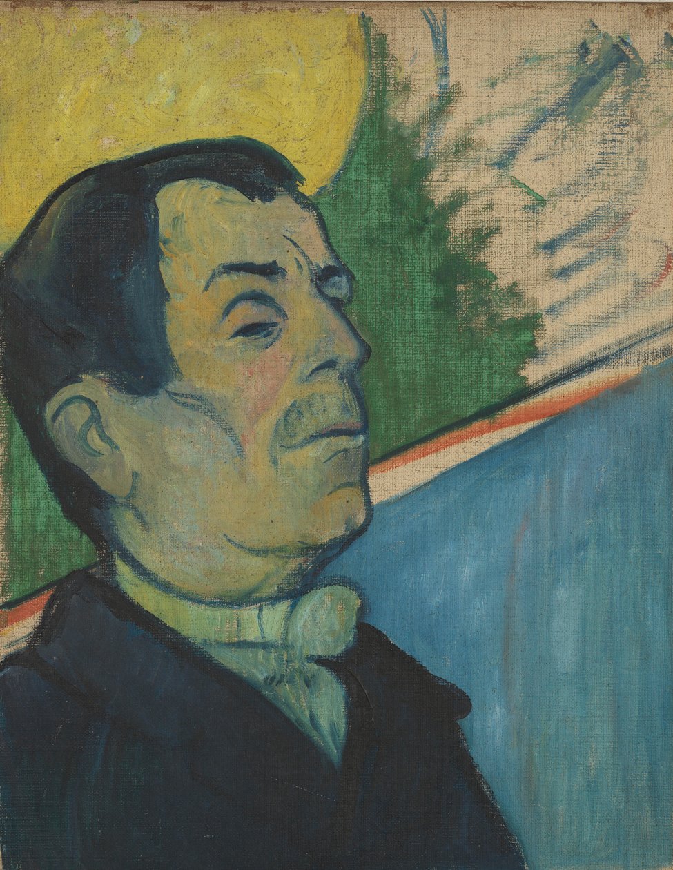 Retrato, de, homem, desgastar, um, lavadeira de Paul Gauguin