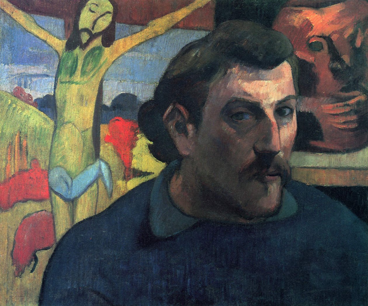Retrato do Artista com o Cristo Amarelo de Paul Gauguin