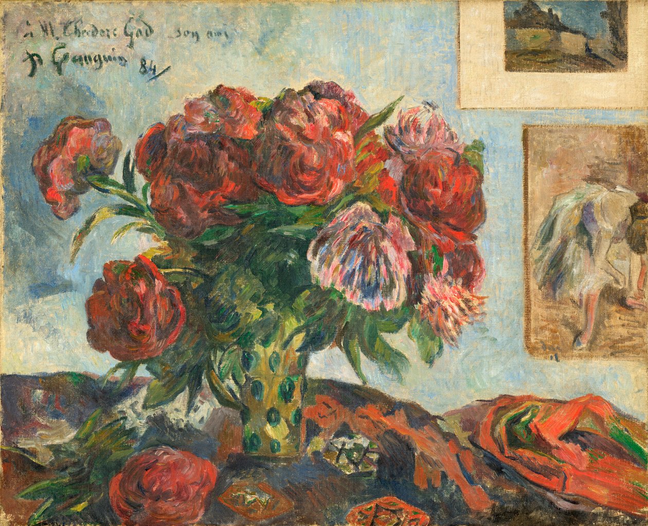 Ainda vida com peônias de Paul Gauguin