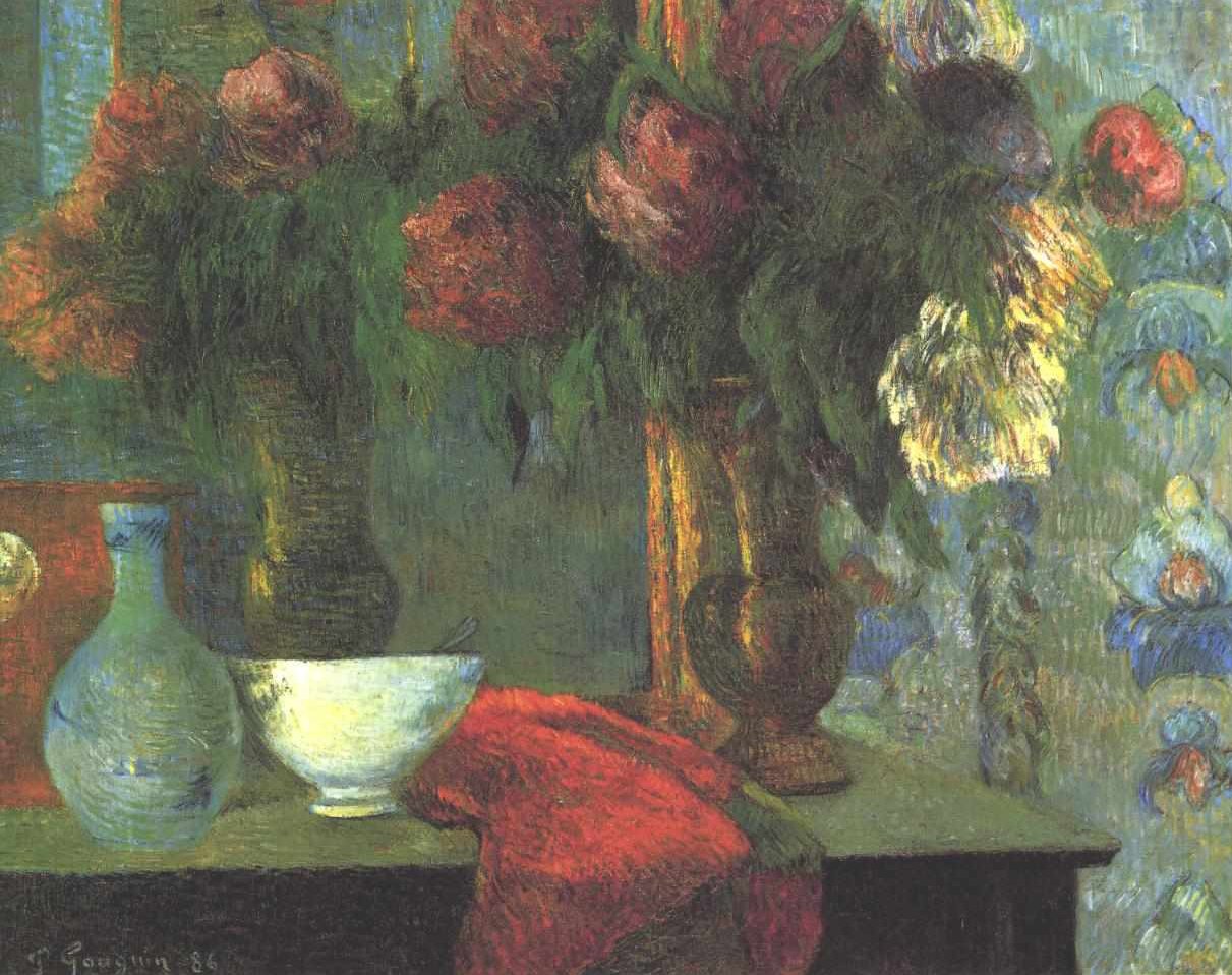 Ainda vida com tigela branca de Paul Gauguin